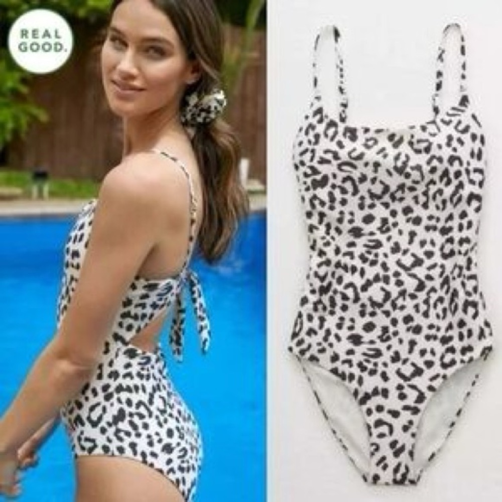 Aerie Tie Back one Piece Swimsuit Size Small Long